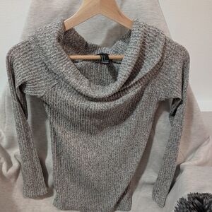 Forever 21 Heather Gray Cowl Neck Sweater